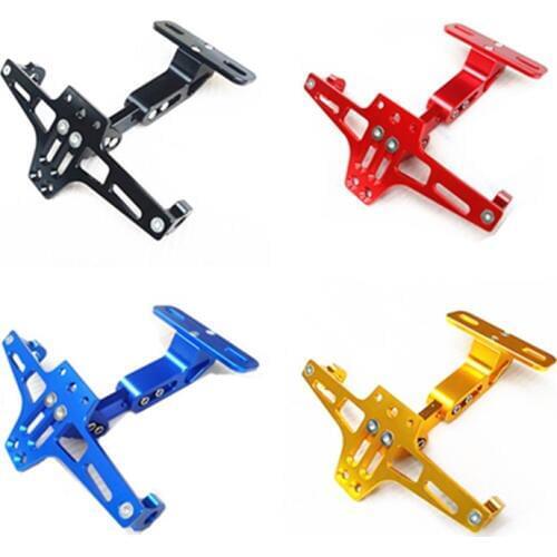 Motorcycle Adjustable Folding License Plate Holder Tail Light Mount Bracket For Harley Yamaha Suzuki Kawasaki Cruiser Bobber Atv