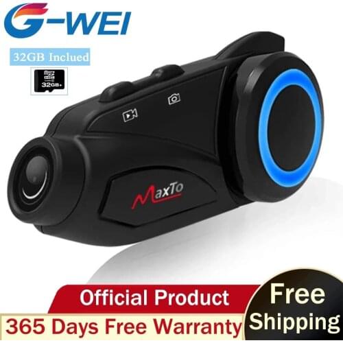 Maxto M3 Motorcycle Helmet Intercom Group 6 Riders Bluetooth WIFI Moto Recorder Interphone Headset W/Sony Lens Dash Cam HD 1080P