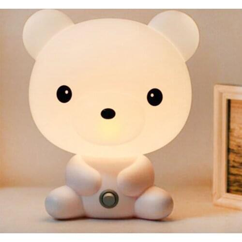 Cartoon Night light Cute panda bear table desk lamps Children Baby Sleep lamp For Bedroom bedside indoor decoration moon lamp