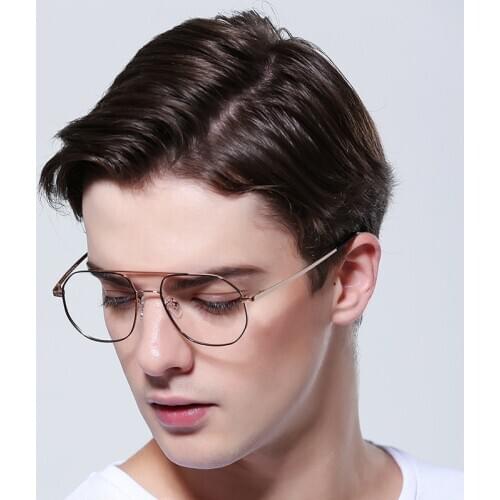 FENCHI men glasses frame Myopia Glasses optical eyewear retro Transparent clean lens anti blue lens metal full frame