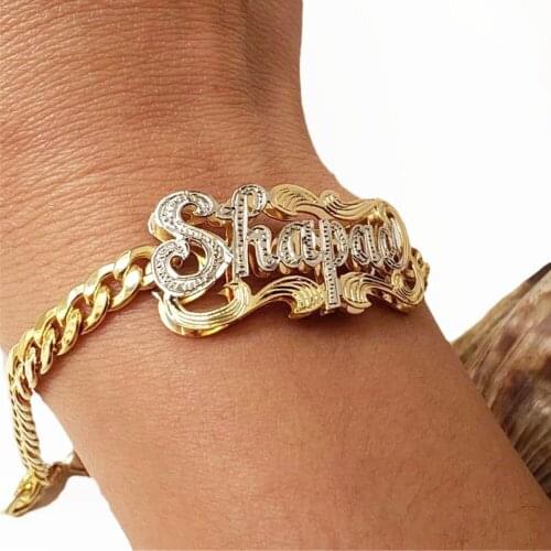Bracelet Set for Women 18 Kt Gold Hot Sale Ins Style Alloy Two-color Electroplating Custom Bracelet DIY Name Charm Anklet