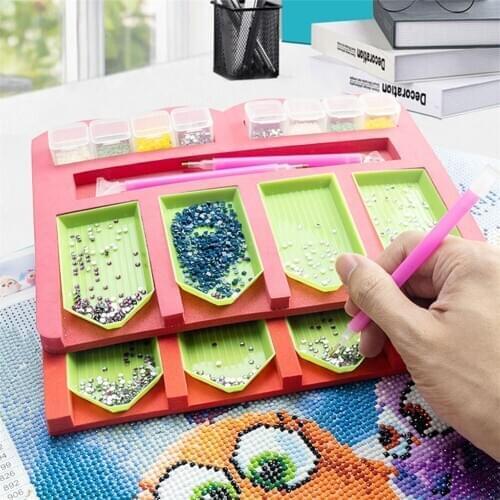 Diamond Painting Tool Tray Foam Multi-Boat Beading Storage Point Drill Pen Organizer Box Kit Nail Drop Case Embroidery Holder