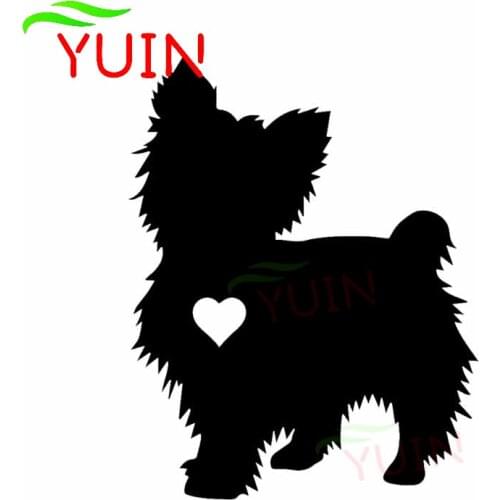 Yorkshire Terrier Heart-shaped Silhouette Car Sticker Animal Motorcycle Cars Accessories Decoration High Quality Anti-UV Decal