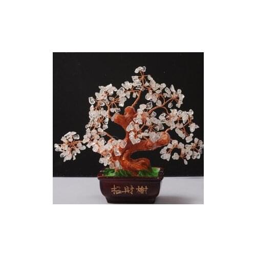 Natural crystal craft tree , the lucky feng shui tree as the mascot, bring in wealth and treasure fortune tree white-1712