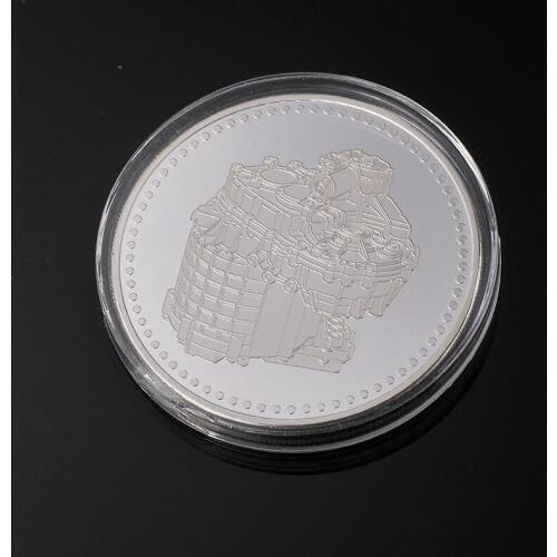 Low price high quality electroplated silver coin baking enamel anniversary coin manufacturer design custom