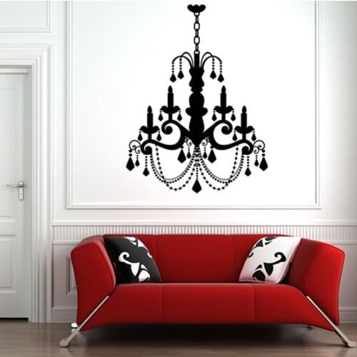 New Fashion Candle Chandelier Wall Stickers Living Room TV Wall Sofa Bedroom Room Decor Removable Home Sticker Wall Sticker Art