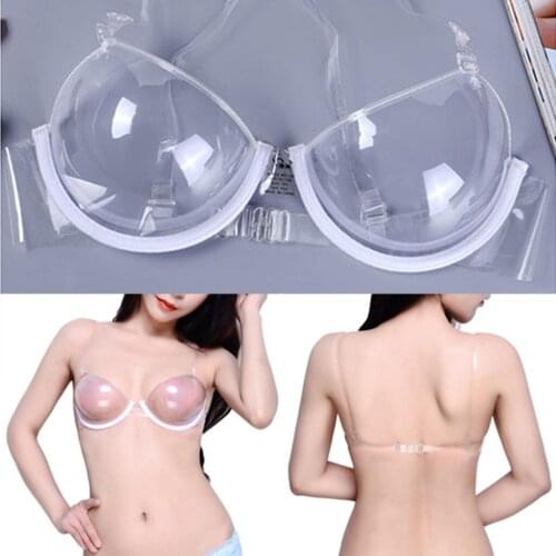 New Transparent Clear Bra Disposable Underwear Push Up Lenceria Sensual Mujer Bralette Invisible Strap Plastic Top