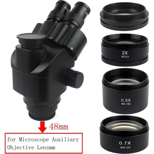 0.3X 0.5X 0.7X 0.75X 1X 1.5X 2.0X Auxiliary Objective Lens for Zoom Stereo Microscope Thread 48mm for trinocular Microscope