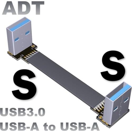 USB 3.0 Cable Flat USB Extension Cable Male to Female Data Cable Right Angle USB3.0 Extender Cord for PC TV USB Extension Cable