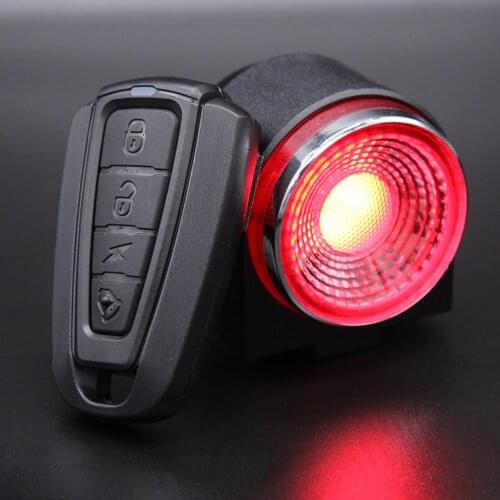Anti-theft Bike Alarm Rear Light Wireless Remote Control Bicycle Taillight Waterproof Smart Cycling Light Burglar Alarm Bell