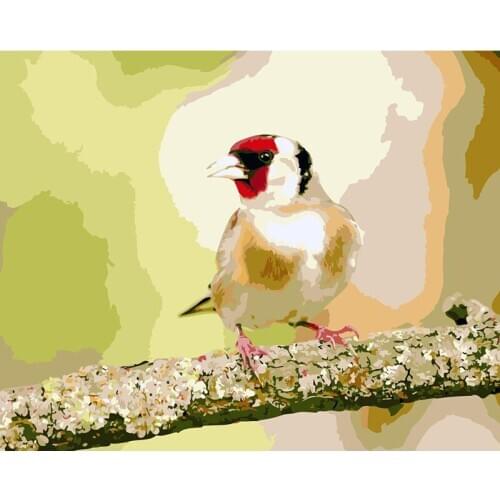 ROYALDREAM A bird on a twig Abstract Painting Diy Digital Painting By Numbers Modern Wall Art Picture For Home Wall Artwork