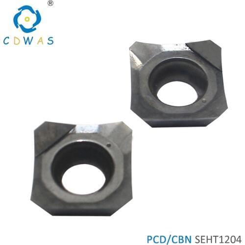 SEHT1204 SEHT 1204 PCD CBN Diamond Inserts Milling Turning Tool Lathe Cutter Tool For CNC Cutting Tools Blade
