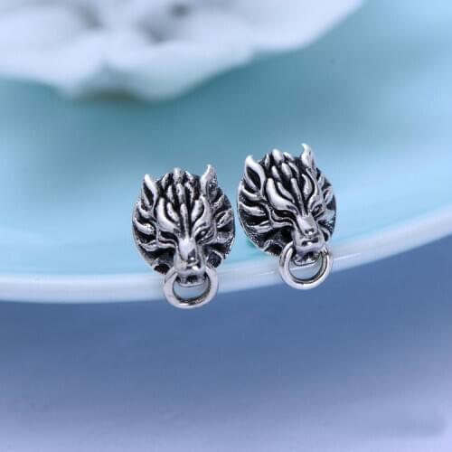 Personality Silver Plated Wolf Head Stud Earrings Vintage Punk Style Ear Post Jewelry Motorcycle Party Biker Men Women Jewelry