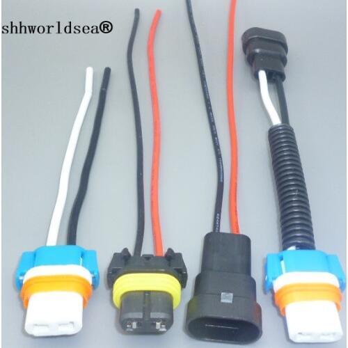 Shhworldsea 2pcs HB4 9006 Ceramic Car Headlight Light Bulb Holder Auto 9006 Bulb Socket Automobile Connector Plug Extension Wire