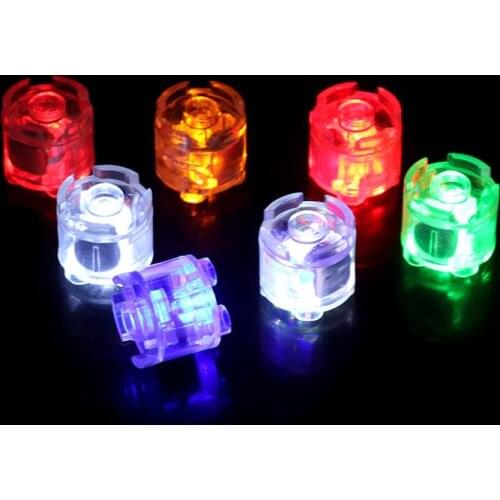 2pcs Light Brick Luminescent Lamp Accessories Round Led The Flash Luminous Building Block DIY Toys Colorful Color LED Lights