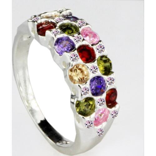 YaYI Fashion Women Jewelry Ring Multi-Color CZ Silver Color Engagement Rings wedding Rings Party Rings Gift
