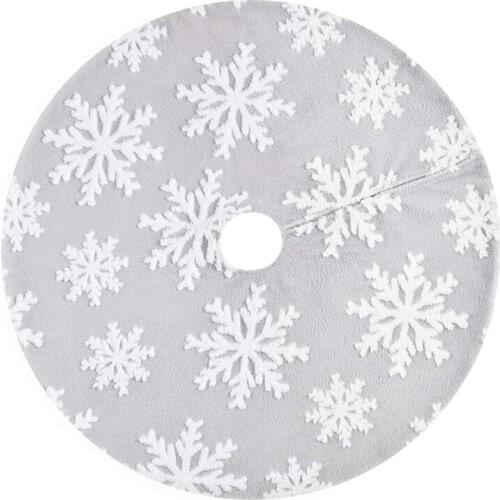Christmas Tree Skirt,Xmas Tree Mat Skirts,Plush Snow Flake Tree Skirt for Xmas Party&New Year Decoration,90 CM