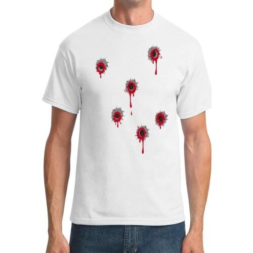 Bullet Hole Effect - Funny - Mens T-Shirt 2019 New Summer T Shirt Men 100% Cotton Cool Tee Shirts