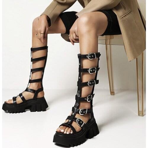 Women shoes 2021 Gladiator rivet sandals wedge platform gothic shoes for women sandalias de tacon fashion 35-43
