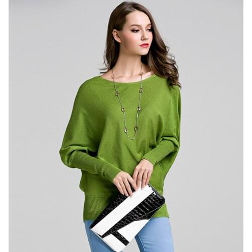 AECU Womens Knitted Sweater Pullover Batwing Long Sleeve Female Jumper Pluz Size Winter Clothes For Women Pull Femme Hiver