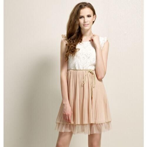 Newest spring women Dresses Summer casual dress Court style Retro Lace Sleeveless Vestidos wholesale