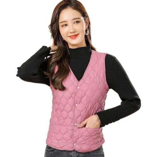 Womens Padded Cotton Vest, Solid Women Jacket for Winter, V-Neck Sweater Vest Women ,warm and Windproof Matching Vest
