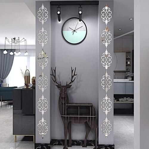 Lace Diagonal 3D Mirror Wall Stickers Decoration Wall Mirror For Living Room Kitchen Mirror Stickers Peel & Sticker Wall Decor