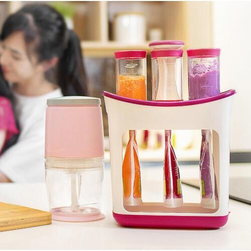 2018 Squeeze Juice Station Baby Food Organination Storage Containers Baby Food Maker Set Fruit Puree Packing Machine Party Gifts