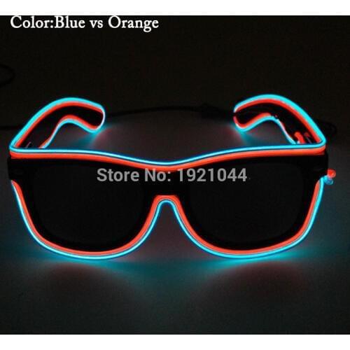 New type Voice Activated Light-up illuminated Neon Electroluminescent El Wire LED Glasses Light Costumes Glasses 50pcs
