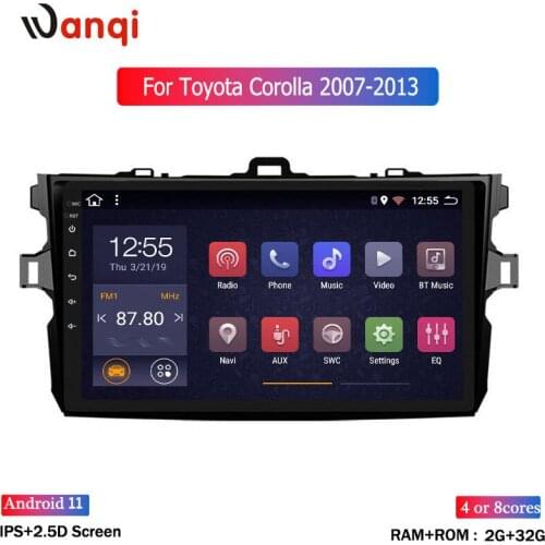 1Din Android 8.1 Car Radio WiFi Bluetooth 9 Inch Multimedia Player GPS Navigation For Toyota Corolla 2007-2013 Mirror Link SWC