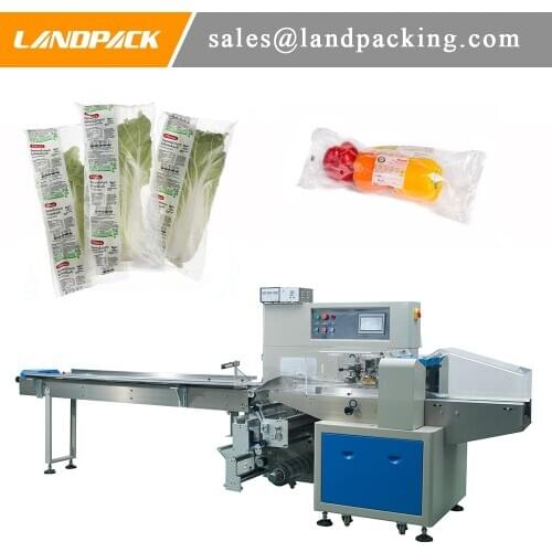 Automatic Vegetable Pillow Bag Horizontal Flow Pack Machine One Or More Packaging