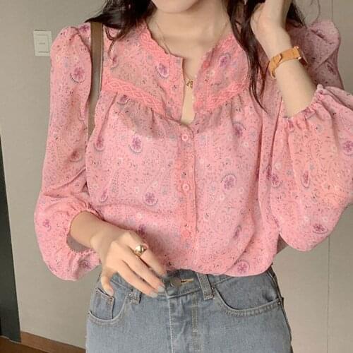 Ay2509 Cheap wholesale 2021 spring summer autumn new fashion casual chiffon women shirt woman female OL plus size women clothing