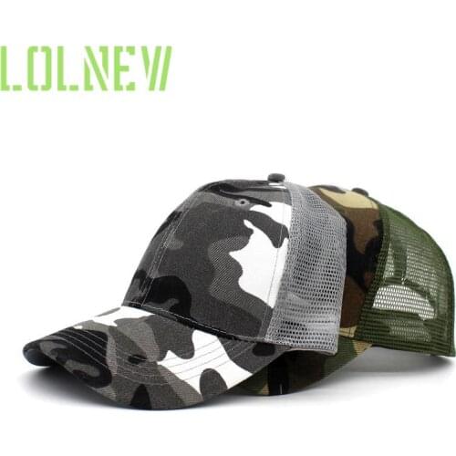 Ponytail Baseball Cap Women Mesh Breathable Bun Baseball Hat Snapback Camouflage Mesh Cap Spring And Summer Camo Outdoor Hat