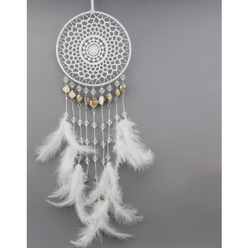 Big 15*50cm New Originality Dreamcatcher shell crystal Wind Chimes Indian Style Feather Pendant Dream Catcher Gift