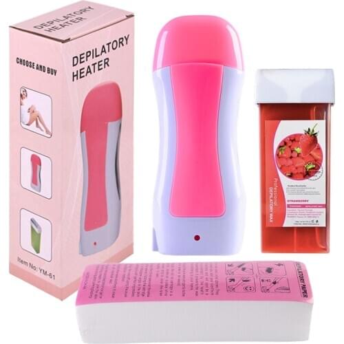 Epilator Pro Roll-On Cartridge Depilatory Paraffin Wax Heater Waxing Paper Hair Removal Set For Depilation Tool kit