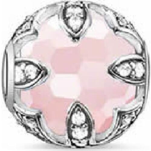 Lotus Pink Crystal Karma Beads, Thomas Style DIY Beads 925 Sterling Silver Ts Jewelry Gift Fit Bracelet Necklace for Women Men