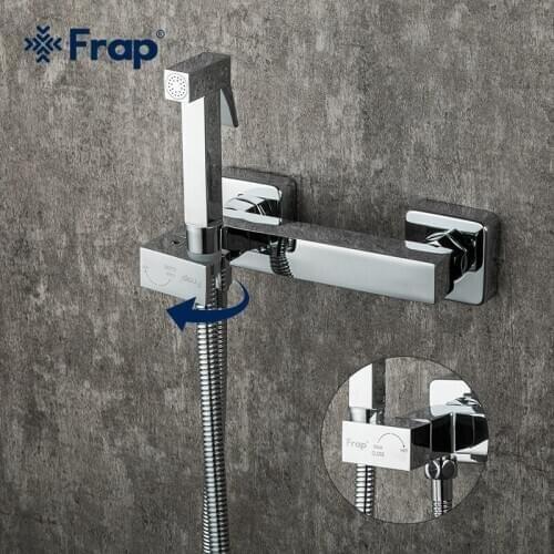 Frap Brass Single Cold & Cold hot Water Corner Valve Bidet faucets Function square Hand Shower Head Tap Crane for woman F7511
