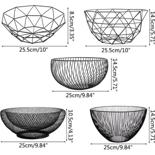Metal Fruit Vegetable Storage Bowls Kitchen Eggs Baskets Holder Nordic Minimalism