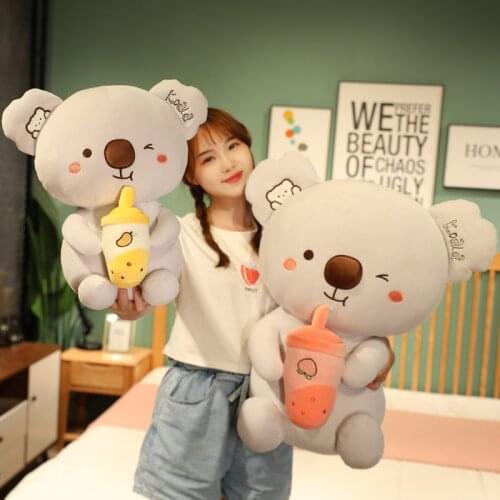45/60cm Kawaii Big Size Plush Koala Toys Stuffed Koala Bears with Tea Cup Pillow Soft Animal Dolls Baby Birthday Christmas Gift