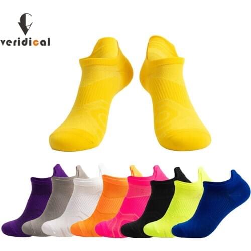 Athletic Sport Ankle Boat Socks Nylon Outdoor Basketball Bike Running Football Breathable Non-Slip Candy Color No Show Socks