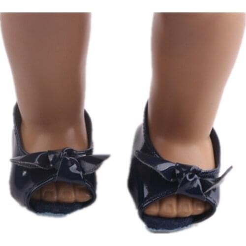 New arrive Popular black shoes fit 18 inch dolldoll accessories gift for children N372