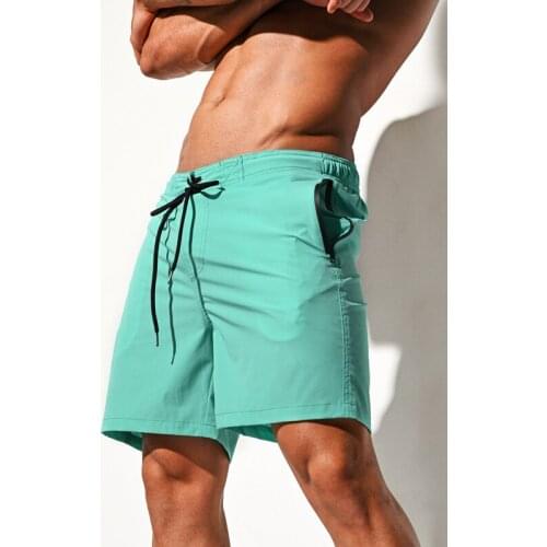 New Swim Trunks Swimming Surfing Mayo Gay Sungas Solid Swim Suits Boxer Shorts Loose Swimwear Men Swimsuit Maillot De Bain Boy