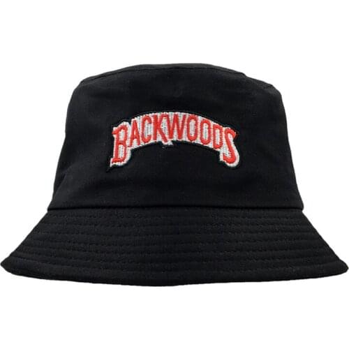 New 100%Cotton Bucket Hats Backwoods Embroidery Panama Bucket Hat Men Women Outdoors Street Beach Fisherman Caps Summer UV Hats