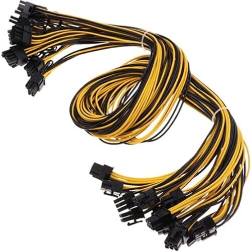 PCIe 6Pin to 8Pin(6+2) Male to Male PCI-E Power Cable for GPU Power Supply Breakout Board for Ethereum Mining 12Pcs