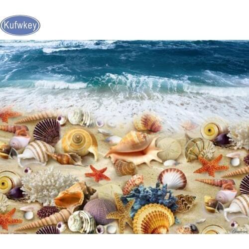 Full,Diamond Embroidery,5D,diy,Diamond Painting shell,sea,3d picture,image,Cross Stitch,3D,Diamond Mosaic,Needlework,Crafts,art