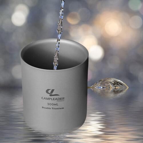 Camping Ultralight Titanium Cup Portable Picnic Water Cup Mug Double-layer Lightweight Mug For Camping Hiking 300/180/120ml