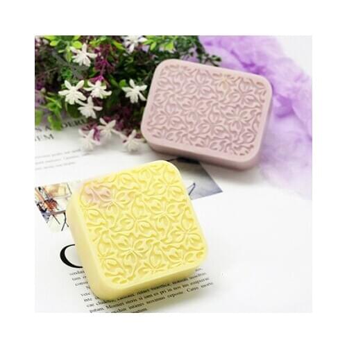 PRZY Carved Soap Molds Art Soap Mold Silicone Mold Square Rectangular Soap Mould Handmade Soap Embossed Soap Molds Eco-friendly