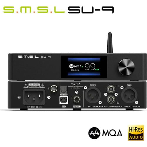 SMSL SU9 DAC MQA Full Decoder Bluetooth 5.0 ES9038Pro DAC DSD512 PCM768kHz/32Bit USB Balanced Decoder SMSL SU-9 SH-9 DA-9