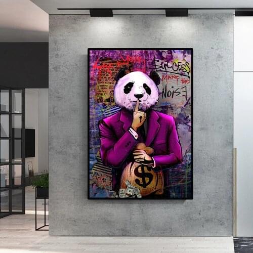 Modern street art graffiti money dollars HD printable art prints and posters on canvas for home decoration frameless paintings