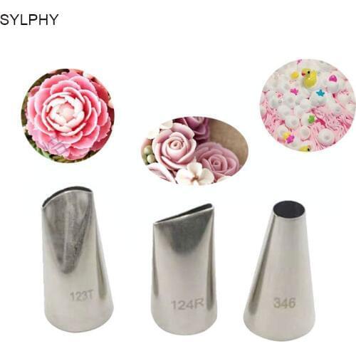 SYLPHY #123T#124R#346 Cake Decorating Nozzles Set Cream Tip Baking Tools Bakeware